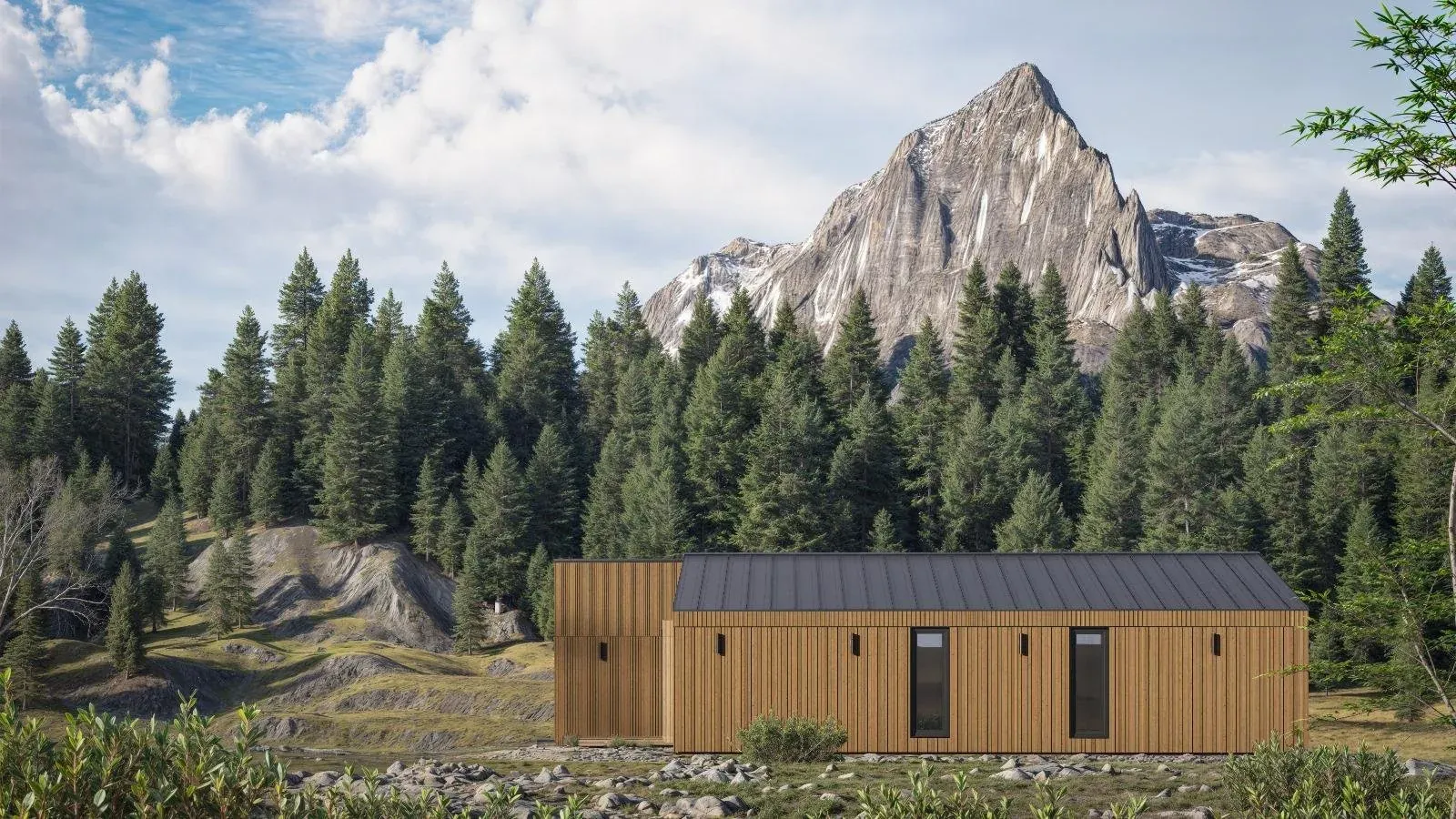 Modulaire woning Aarhus van Bouw Art in een noordelijk landschap